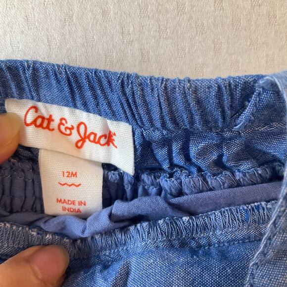 Cat & Jack Baby Girl Dress size 12M Blue Denim & Dress size 24M White Lace - Picture 3 of 8